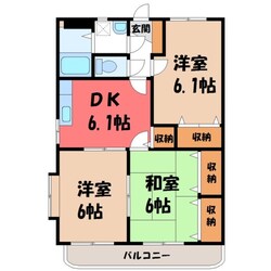 小山駅 バス9分  西城南３丁目下車：停歩8分 3階の物件間取画像